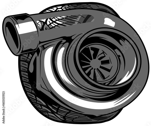 Pixelated Illustration of a Camera Lens in Monochrome, Isolated on White Background