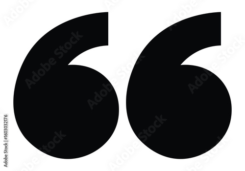 Double Quotation Marks Punctuation Symbol Black on White