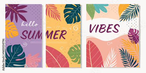 set of summer sale banners