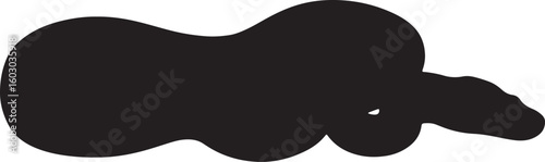 Coiled Snake or Serpent Silhouette Vector for Danger and Nature Designs