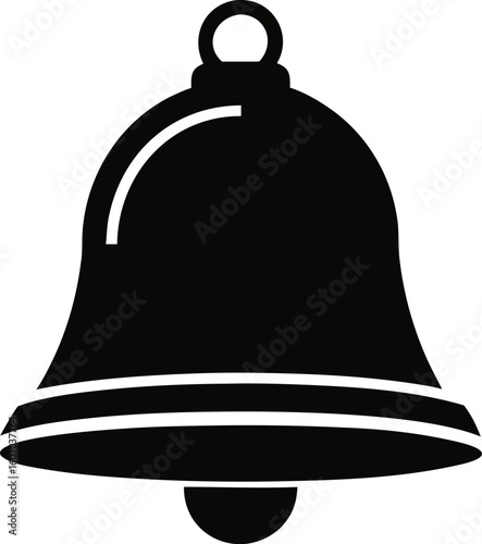 School Bell Icon Black and White Silhouette