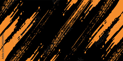 orange black brush pattern wrap car sticker banner abstract sporty. modern