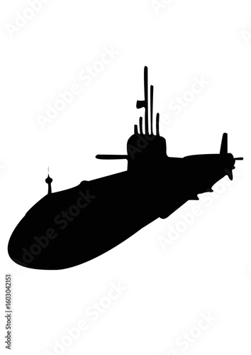 Silhouette of a Military Submarine