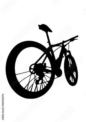 Silhouette of a Mountain Bike from Rear Angle