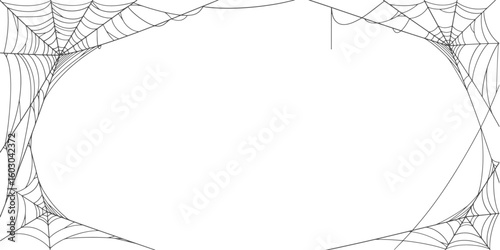 spider web frame, illustration of an cob web background, Spider web line art vector