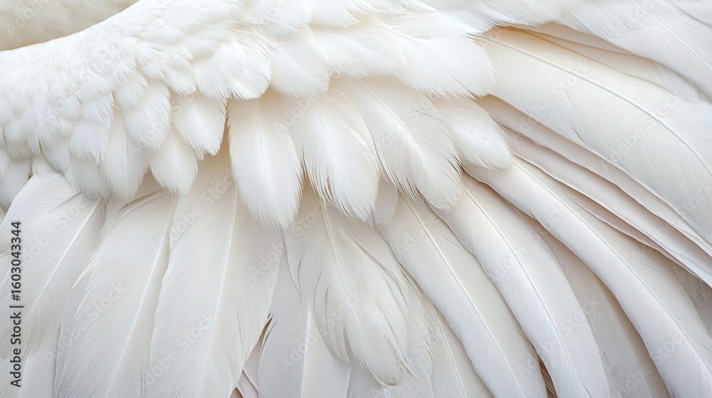 Obraz premium Detailed shot of a pelican's large, feathered wing, intricate feather structure