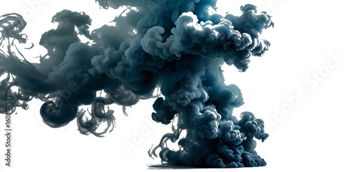 abstract vector blue smoke cloud on transparent background	
