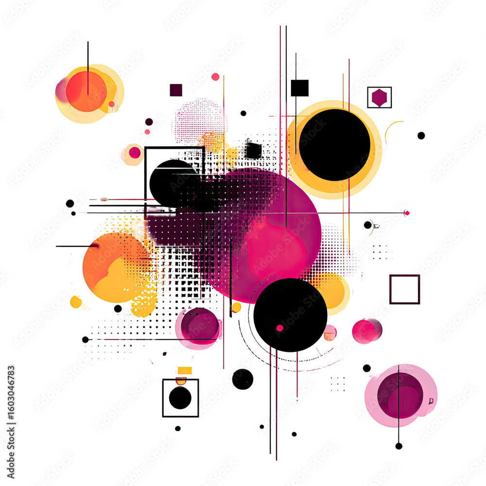 Obraz premium Abstract design with vibrant colors and geometric shapes