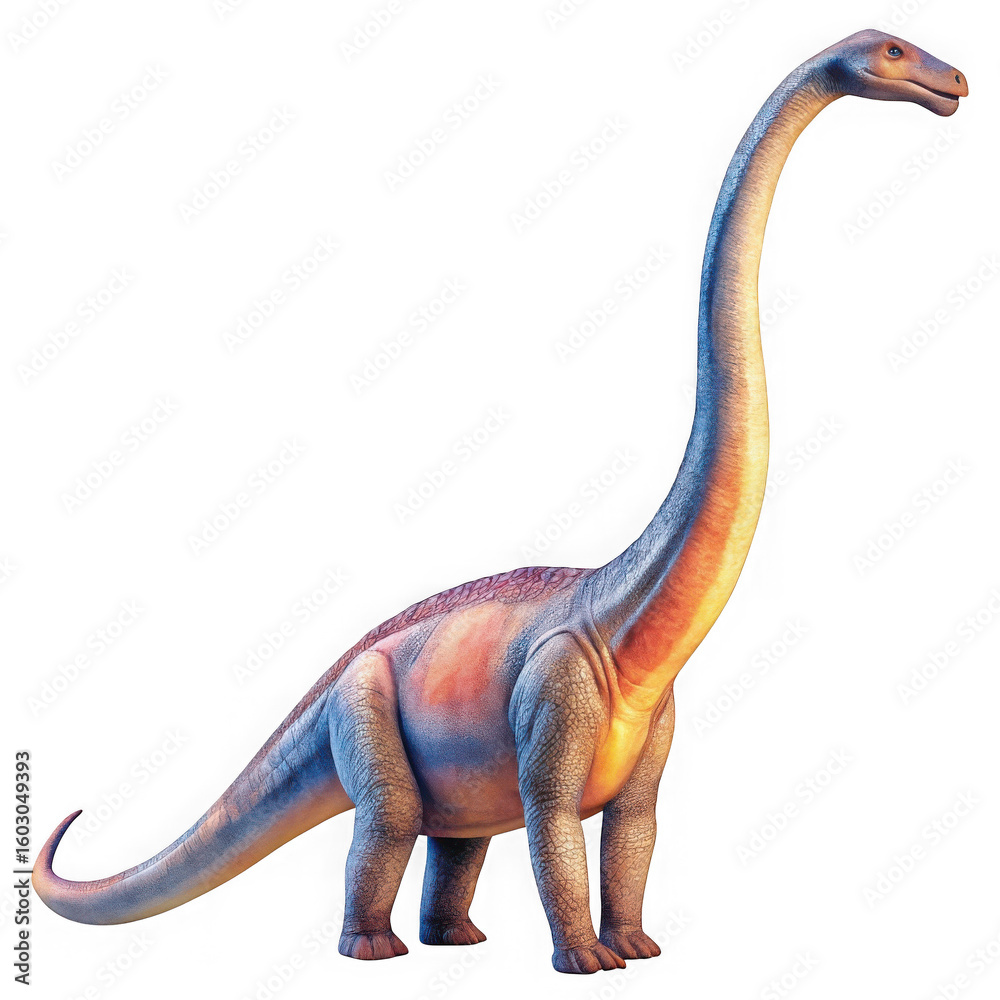 Obraz premium Majestic brachiosaurus dinosaur standing proudly isolated on transparent background