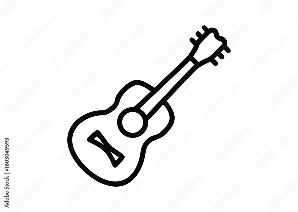 Naklejka premium Guitar line art Vector Illustration