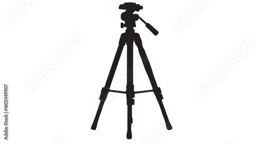Black Silhouette of a Tripod, Vector Illustration