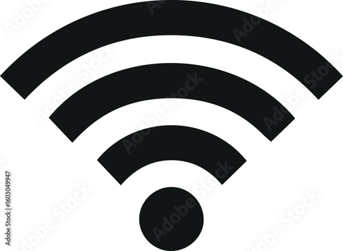 Wireless network connection signal icon symbol for internet access point