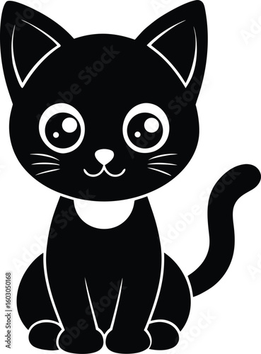 Cute Cartoon Cat Silhouette
