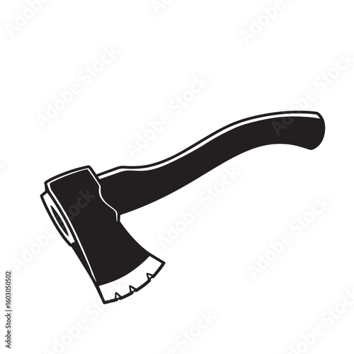 Black and white vintage art vector illustration featuring a classic axe, depicting a simple yet effective design for diverse applications.
