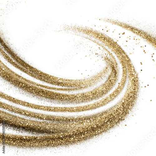 Abstract swirling golden glitter