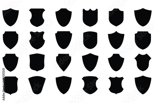 Black shield shapes collection emblem crest