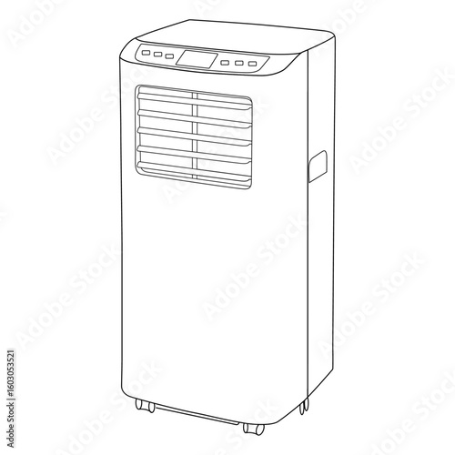 Air Cooler line art vector design. Air Cooler outline illustration design.