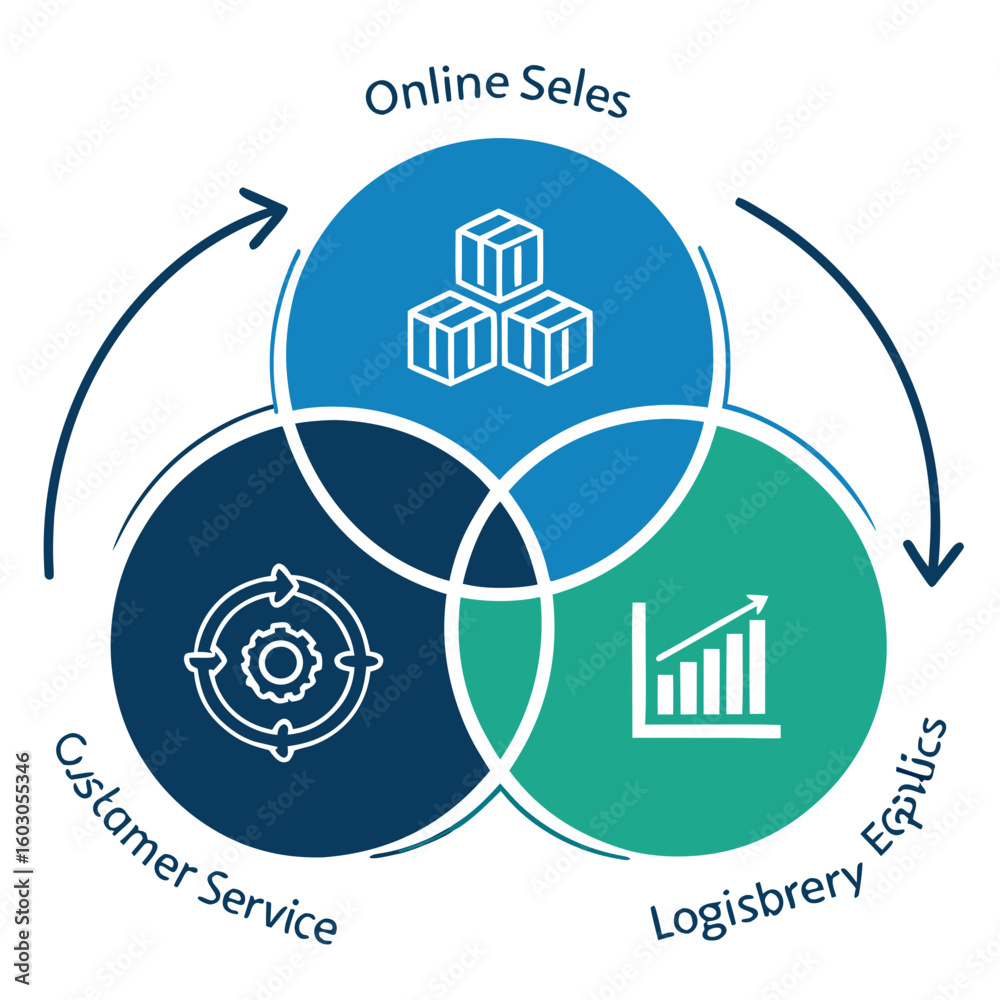 Fototapeta premium Interconnected business concepts diagram infographic