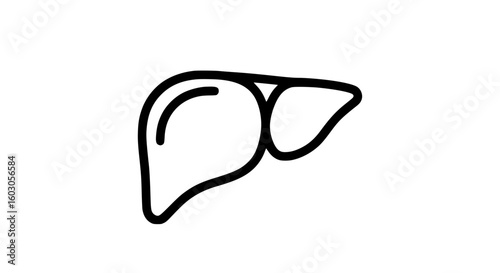 Simple liver icon for medical and health concepts