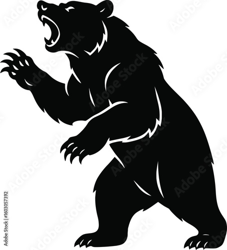Black Bear Silhouette Powerful Representation of Wildlife in Vector Illustration