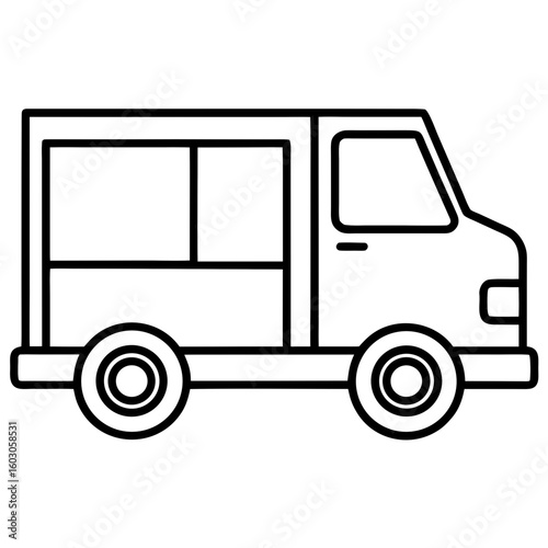 Clean Transport Van Icon Design