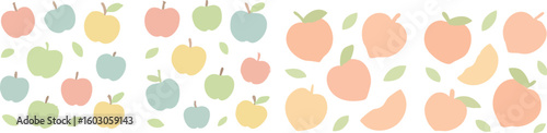 Colorful Apple and Peach Pattern.
