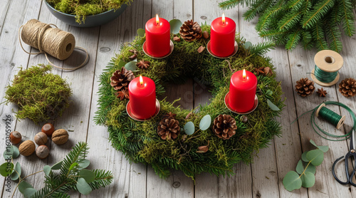 Authentic Greek lunch by the sea – traditional meze and baked dishes on waterfront terrace with blue and white houses

