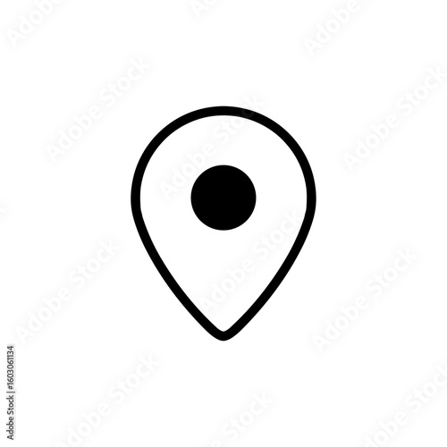 Free Download Location pin icon in minimalist black outline design   - GFXLoad