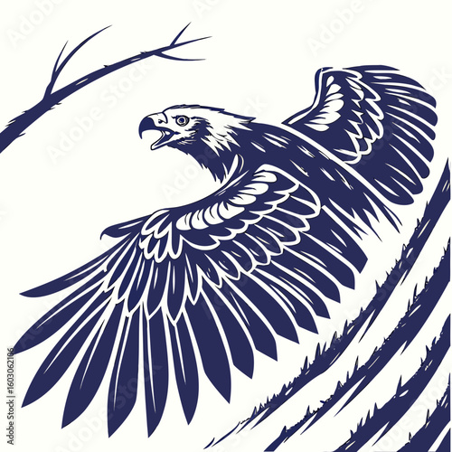 Majestic eagle soaring with powerful wings bird flight