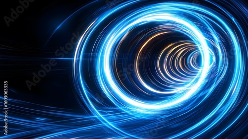 Abstract swirling light tunnel design.