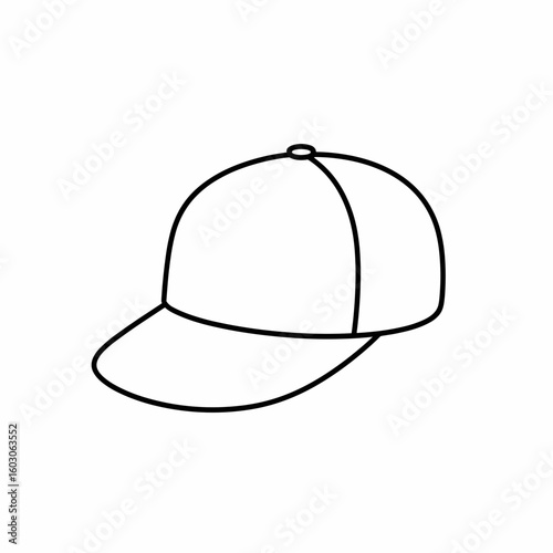 Simple outline of a baseball cap in minimalist design  