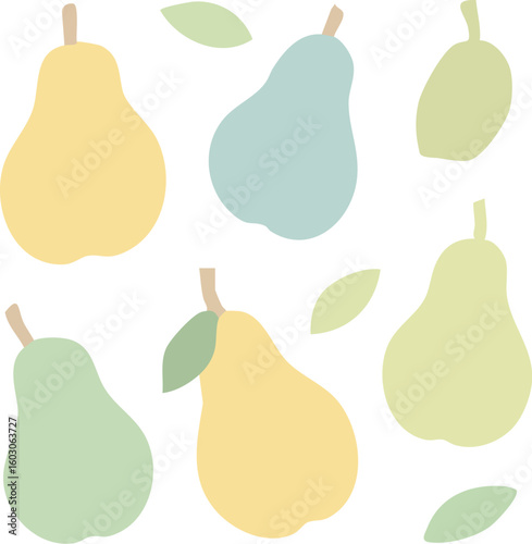 Pastel Pears A Delightful Fruit Pattern.