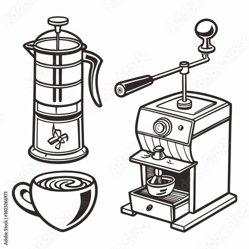 French press coffee maker grinder cup coffee grinder