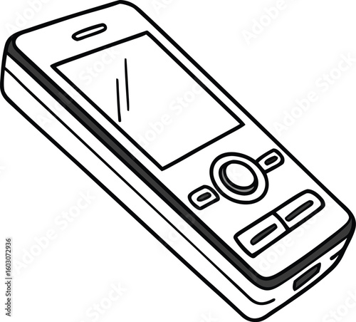 Black digital mobile phone device for communication and business use