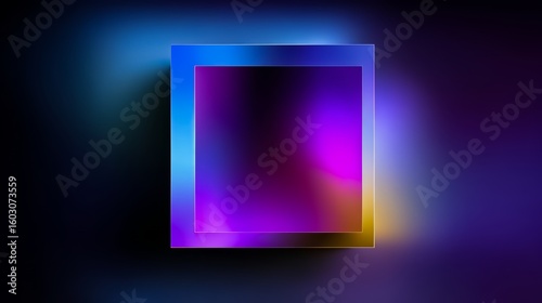 Colorful square with a purple background