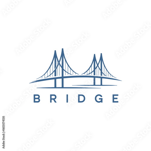 Unique bridge logo Modern and minimalist vector and abstract logo