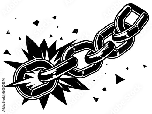 Breaking Chain Vector Illustration