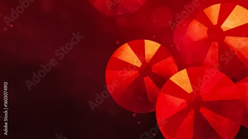 Red background with a bunch of red circles