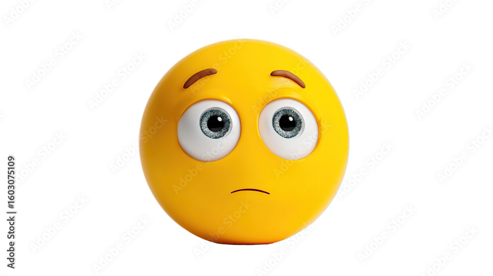 Fototapeta premium Concerned emoji face