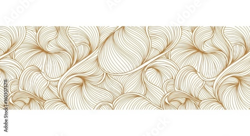 Intricate Golden Swirls on Cream Pattern Seamless Texture Background
