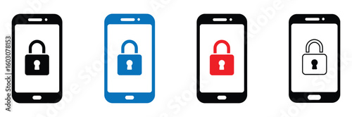 Secure your digital life with these modern smartphone lock icons, offering instant visual cues for protection and privacy across your devices.