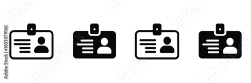 Professional identification card icons offer secure access and verified identity solutions for businesses and events, ensuring streamlined entry and recognition.