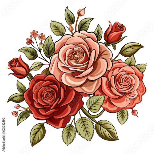 vintage cluster of roses