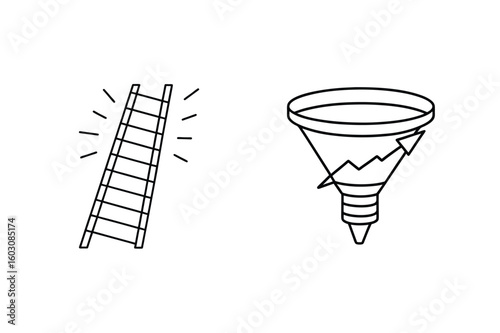 Ladder and funnel graph steps progress