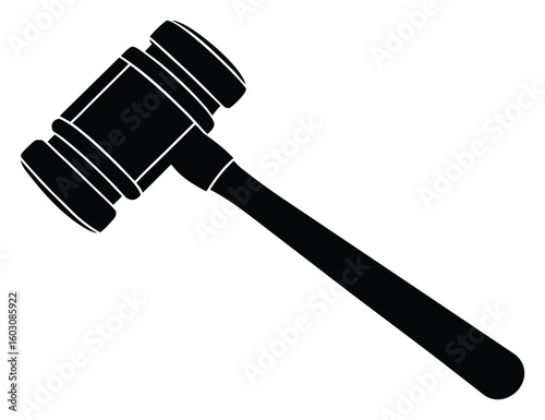 Black gavel isolated on white background legal justice symbol of authority and judgment perfect for court decisions or law enforcement announcements