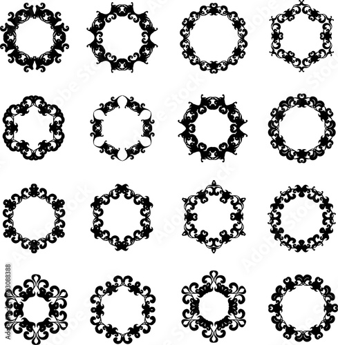 set of star and circular frames