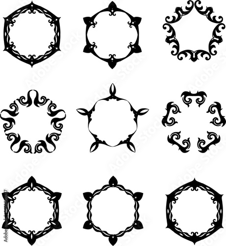 set of black stars frames and borders