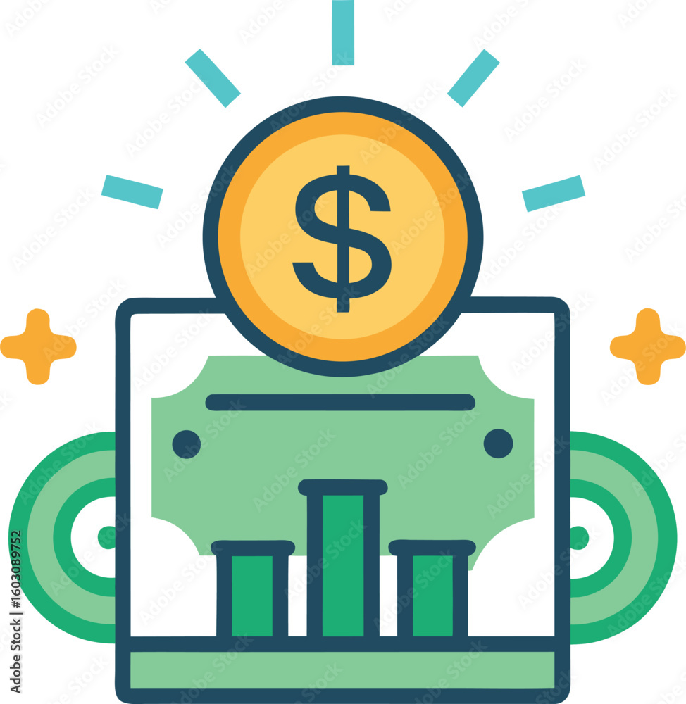 Fototapeta premium Money spending icon on white background