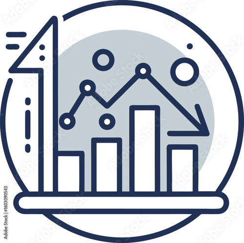"Simple price fluctuation icon in outline style, vector icon pack design"