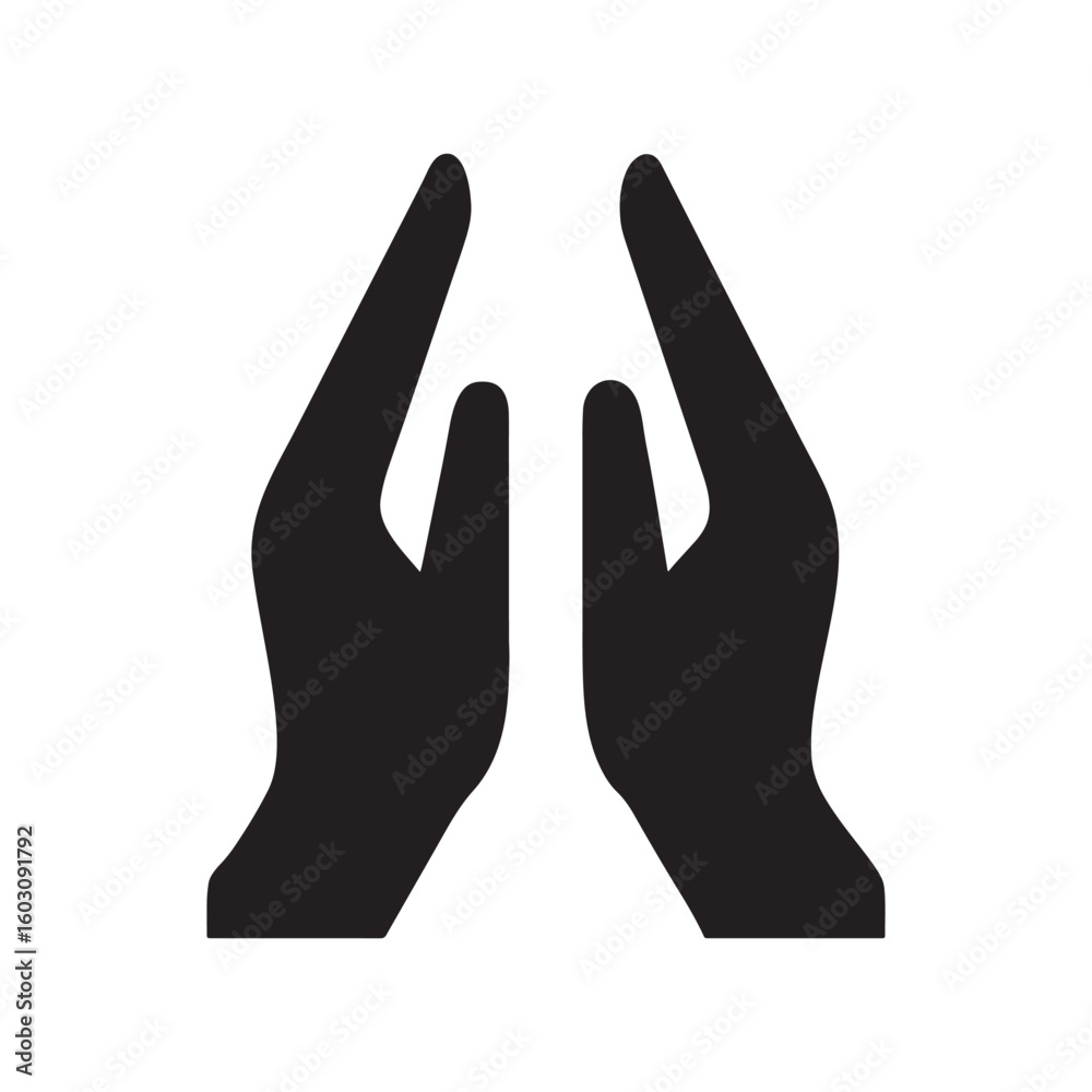 Obraz premium Praying hands silhouette with vibrant color options